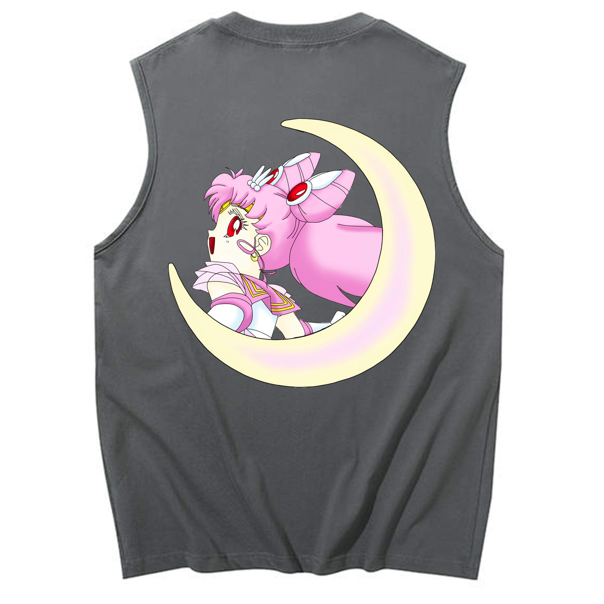 （画像用） 美少女戦士セーラームーン ちびうさ Sailor Moon Chibiusa Tsukino Usagi Small Lady Serenity コットン100％タンクトップ（背面プリント）